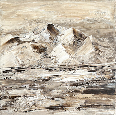 Painting titled "Textured Peaks in E…" by Tatiana Malinovscaia, Original Artwork, Acrylic Mounted on Wood Stretcher frame