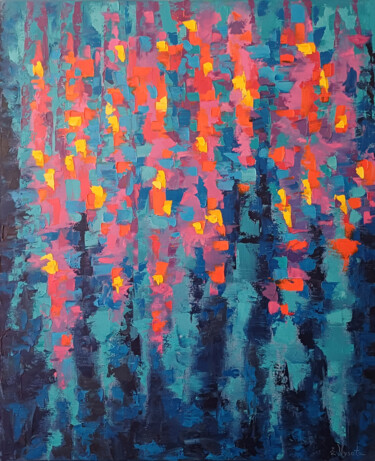 Pintura titulada "Night Madrid." por Zina Vysota, Obra de arte original, Oleo Montado en Bastidor de camilla de madera