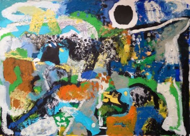 Peinture intitulée "Eclipse, Wittenham…" par David Parrott, Œuvre d'art originale, Acrylique