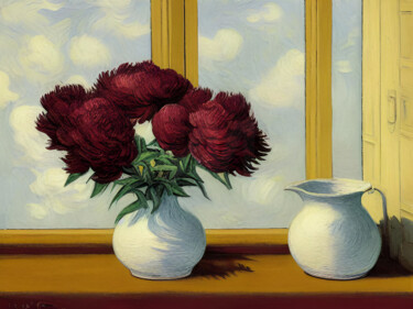 "Summer burgundy flo…" başlıklı Dijital Sanat Meahau tarafından, Orijinal sanat, AI tarafından oluşturulan görüntü