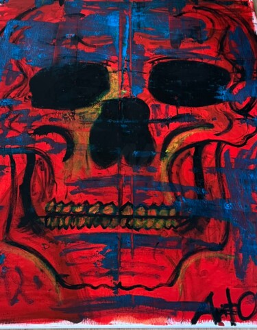 Malerei mit dem Titel "The Skull" von Artocean, Original-Kunstwerk, Acryl