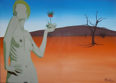 Painting titled "Mother Nature Gets…" by Barok, Original Artwork, Acrylic Mounted on Wood Stretcher frame