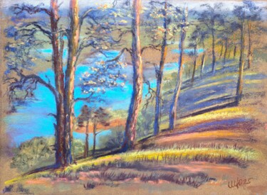 Pines of the Kangalass Cape. View of the Lena River