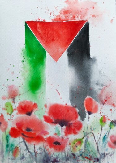 Pintura intitulada "Original watercolor…" por Fineartderya, Obras de arte originais, Aquarela