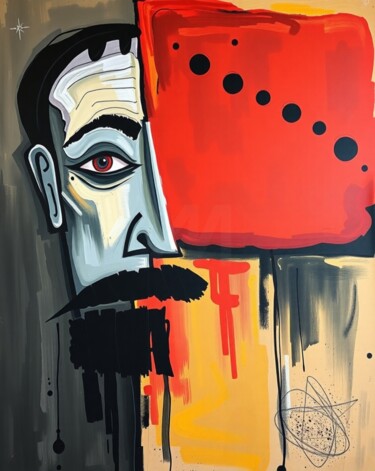 Painting titled "Figurativo nell'Ast…" by De Saporettis "Daam", Original Artwork, Acrylic