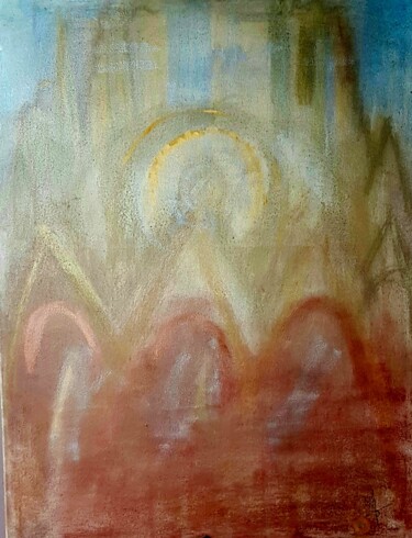 Peinture intitulée "Cathédrale" par Maryse Faroux Petiteau, Œuvre d'art originale, Pastel