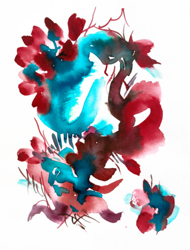 绘画 标题为“The Touch. Watercol…” 由Yuliia Boholiub, 原创艺术品, 水彩