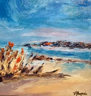 Malerei mit dem Titel "Printemps corse" von Valerie Dragacci, Original-Kunstwerk, Acryl Auf Keilrahmen aus Holz montiert