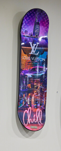 Sculpture titled "CHILL skateboard" by Roy Van Der Laars, Original Artwork, Wood