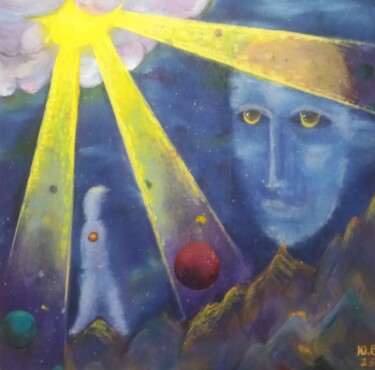 Painting titled "the lights of the m…" by Yulia Bataeva, Original Artwork, Acrylic