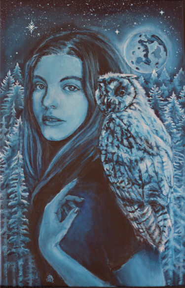 Ζωγραφική με τίτλο "The Forest Spirit" από Silvia Dossi, Αυθεντικά έργα τέχνης, Ακρυλικό