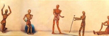 Painting titled "Maniquíes de pintur…" by Cristina Del Rosso, Original Artwork, Oil