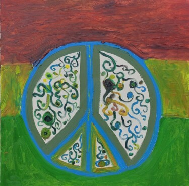 Painting titled "Pace: utopia artist…" by Eva Andreotti, Original Artwork, Oil
