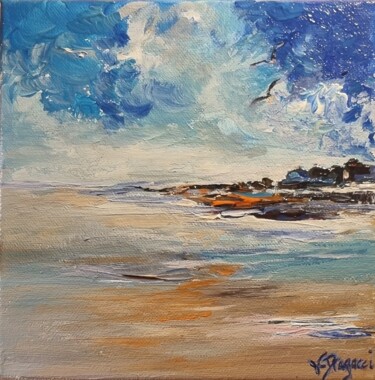 绘画 标题为“Rivage corse” 由Valerie Dragacci, 原创艺术品, 丙烯 安装在木质担架架上