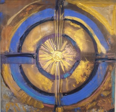 Malarstwo zatytułowany „Símbolo de sol” autorstwa Juan Hidalgo, Oryginalna praca, Akryl Zamontowany na Drewniana rama noszy