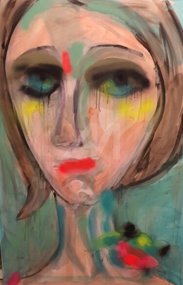 Malerei mit dem Titel "Das verblassenes Re…" von Karibou Artist, Original-Kunstwerk, Acryl Auf Keilrahmen aus Holz montiert