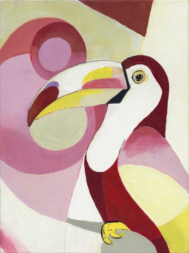 Peinture intitulée "Toucan - tropical b…" par Katerina Elle, Œuvre d'art originale, Acrylique Monté sur Carton