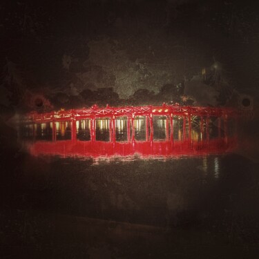 Photographie intitulée "pont rouge" par Benboye56, Œuvre d'art originale, Photographie manipulée