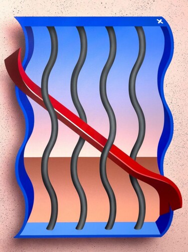 Peinture intitulée "Window View 16 - Sw…" par Low Bros, Œuvre d'art originale, Huile Monté sur Châssis en bois