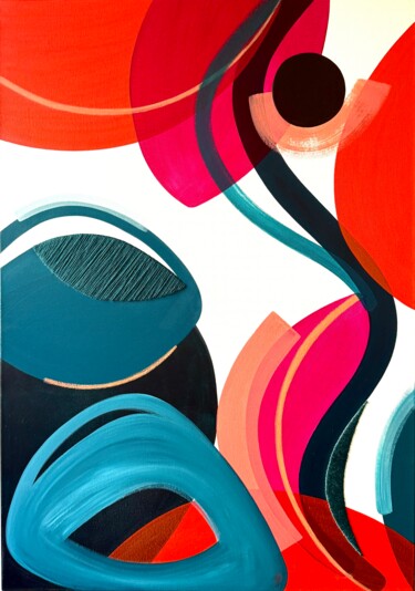 Peinture intitulée "Spring sunset 3" par Laura Dujoncquoy, Œuvre d'art originale, Acrylique Monté sur Châssis en bois