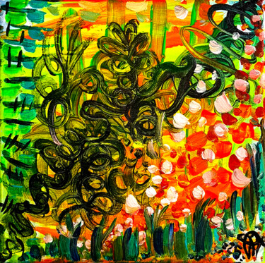 Malarstwo zatytułowany „Peinture abstraite…” autorstwa Pvettese, Oryginalna praca, Akryl Zamontowany na Drewniana rama noszy