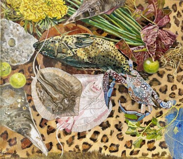 Картина под названием "Обед 🥘 художника" - Анастасия Горева, Подлинное произведение искусства, Масло