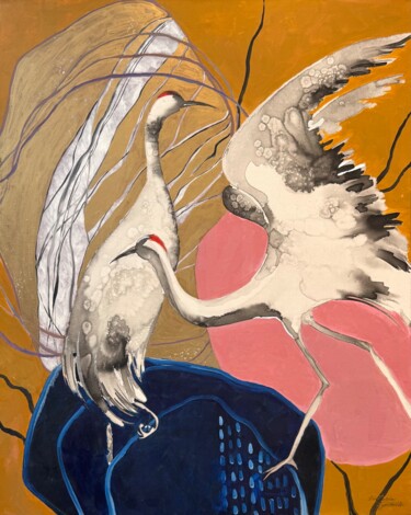 "Cranes, stones, wat…" başlıklı Tablo Victoria Lyubelle tarafından, Orijinal sanat, Petrol