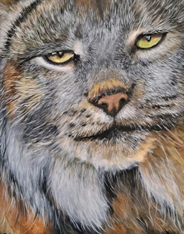 "Lynx" başlıklı Tablo Géraldine Painting tarafından, Orijinal sanat, Akrilik Ahşap Sedye çerçevesi üzerine monte edilmiş