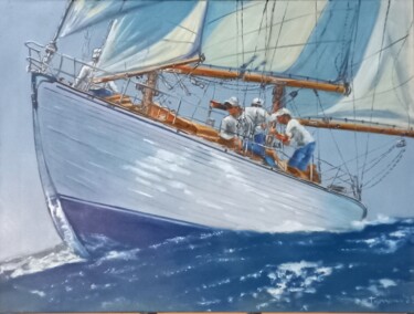 Painting titled "long live rock and…" by Dejan Gulicoski, Original Artwork, Oil Mounted on Wood Stretcher frame