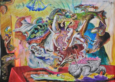 图画 标题为“,The capitalist dev…” 由Yo-Ma-Yo, 原创艺术品, 丙烯