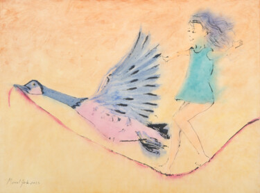 Pintura titulada "Trust your goose II" por Marcel Garbi, Obra de arte original, Acuarela