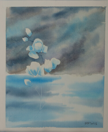 Painting titled "Sospesi tra cielo e…" by Mtf, Original Artwork, Watercolor