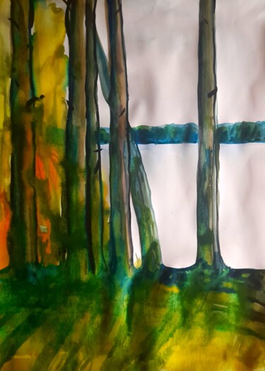 Pintura titulada "Fall" por Alexey Zhucovsky, Obra de arte original, Acuarela