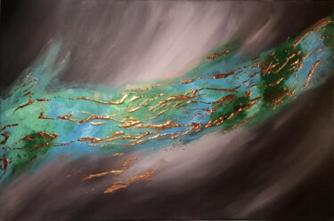 Painting titled "Flow" by Patriciak Design, Original Artwork, Acrylic Mounted on Wood Stretcher frame