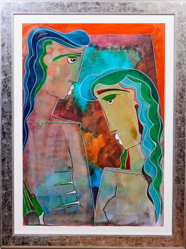 Schilderij getiteld "Love is in the air…" door Theo Mackaay, Origineel Kunstwerk, Acryl