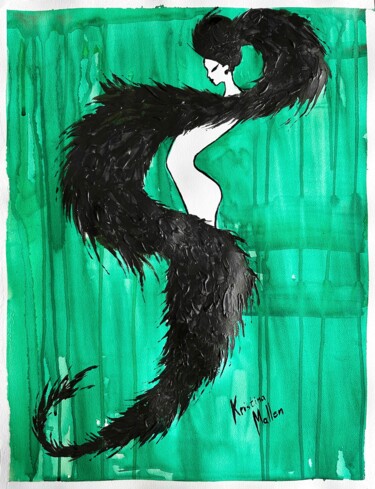 Peinture intitulée "Muse Noire" par Kristina Mallen, Œuvre d'art originale, Acrylique