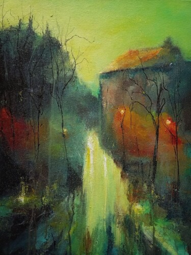 Peinture intitulée "Luminous Misty Land…" par Sasha Brisac, Œuvre d'art originale, Acrylique