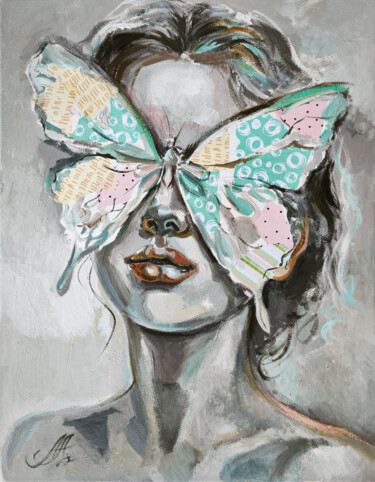 Schilderij getiteld "Modern Mixed Media…" door Annet Loginova, Origineel Kunstwerk, Olie