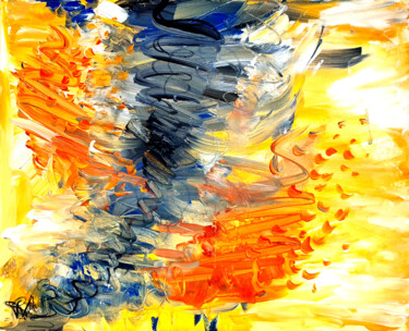 "Tableau Abstrait Or…" başlıklı Tablo Pvettese tarafından, Orijinal sanat, Akrilik Ahşap Sedye çerçevesi üzerine monte edilm…