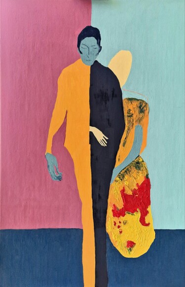 "Portrait of a Man w…" başlıklı Tablo Natalya Belalova tarafından, Orijinal sanat, Petrol Ahşap Sedye çerçevesi üzerine mont…