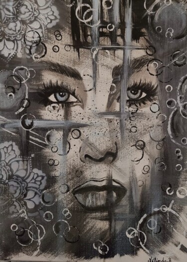 Peinture intitulée "Spirales de l’âme" par Mel Dav, Œuvre d'art originale, Acrylique Monté sur Châssis en bois