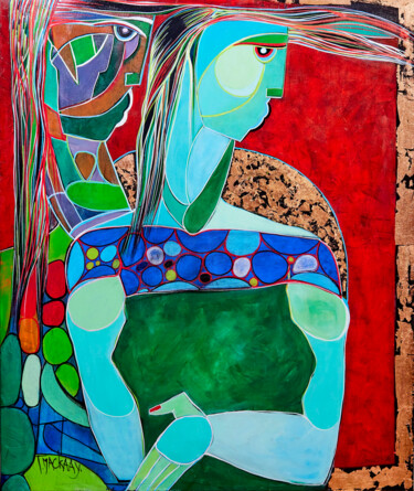 Schilderij getiteld "Look The Same Way" door Theo Mackaay, Origineel Kunstwerk, Acryl Gemonteerd op Aluminium