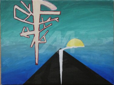 Malerei mit dem Titel "Sonnenmilch" von Tarvo Merkällinen, Original-Kunstwerk, Acryl