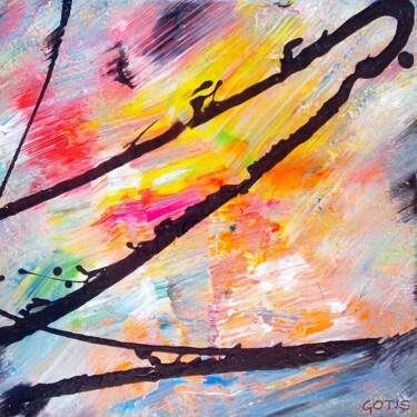 Painting titled "Athana - Abstractio…" by Davidian Gotis Abstraction Abstraite, Original Artwork, Acrylic Mounted on Wood St…