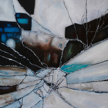 Pintura intitulada "Dissonanze urbane" por Stefano Carrara, Obras de arte originais, Óleo Montado em Armação em madeira