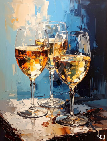 Arts numériques intitulée "three glasses of ch…" par Armajay, Œuvre d'art originale, Peinture numérique