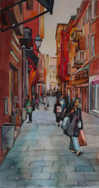 "Steps on the paveme…" başlıklı Tablo Sviatlana Danskaya tarafından, Orijinal sanat, Suluboya