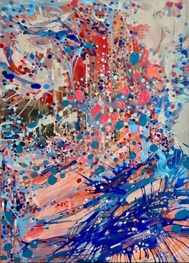 Painting titled "Large colorful abst…" by Julia Brinkfrau, Original Artwork, Acrylic