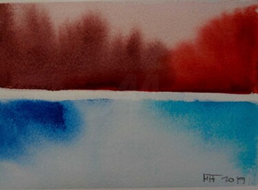 Pittura intitolato "Vulcano" da Mtf, Opera d'arte originale, Acquarello