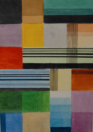 Malarstwo zatytułowany „Geometrie in tensio…” autorstwa Mtf, Oryginalna praca, Akwarela